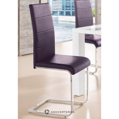 Violetinė odinė kėdė