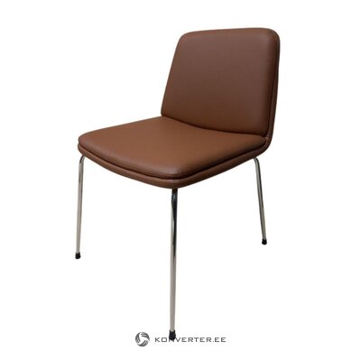 Ruda odinė kėdė (žolė)