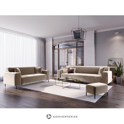 Aksominė tamsiai smėlio spalvos sofa „Parma“ („Besolux“)