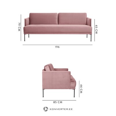 Розовый бархатный диван fluente