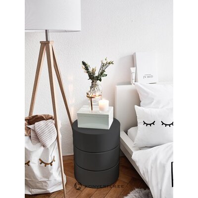 Black design nightstand loka (actona)